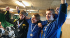 Poikien voittajakolmikko: KeUn Johannes Antuk (kesk.), Wille Fagerholm (vas.), Miko Storman (oik.)